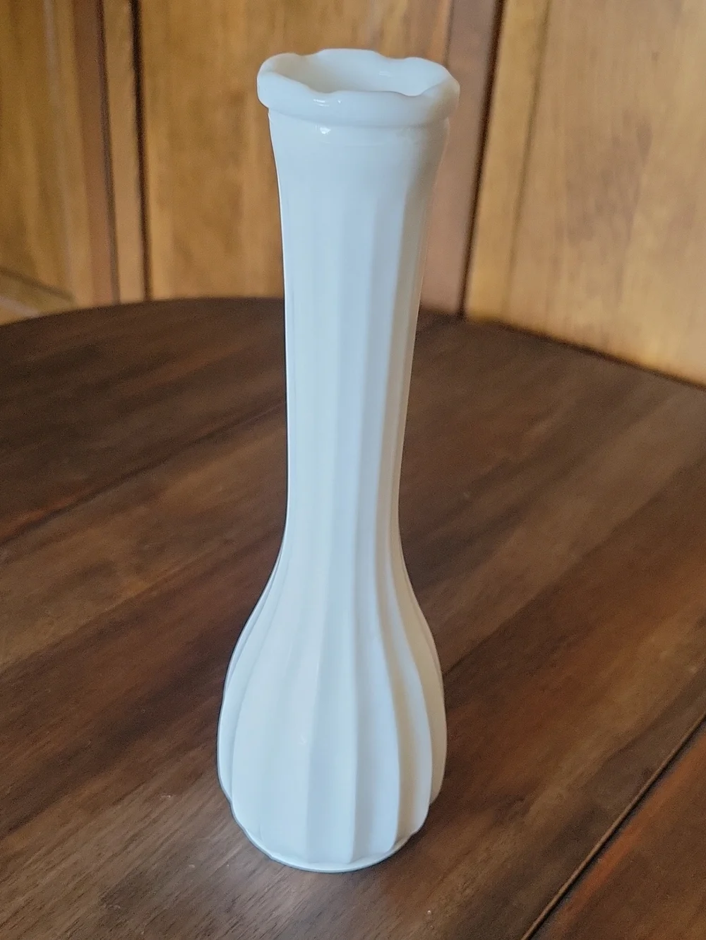 Vintage CLG Co Ribbed Milk Glass Textured Bud Vase